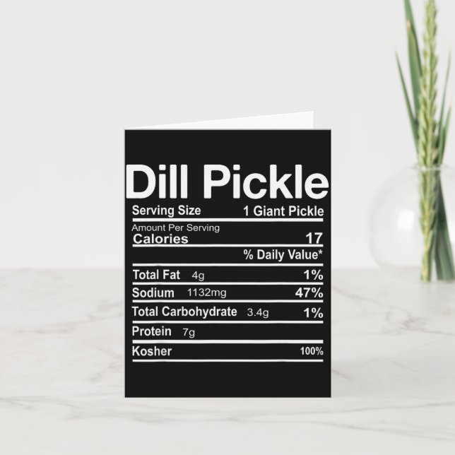 Dill Ckle Nutrition Facts Funny Thanksgiving Chris Karte (Vorderseite)