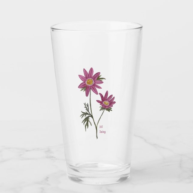 Dill Daisy Glass Tumbler (Vorderseite)