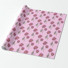 Dill Daisy Wrapping Paper Pink Pattern Geschenkpapier