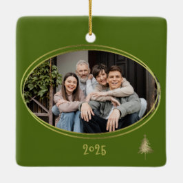 Dill Green Pink & Gold Christmas Trees  Keramikornament