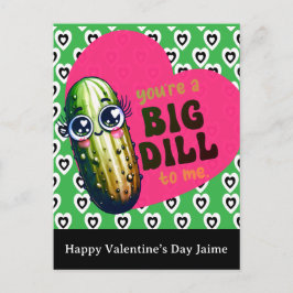 Dill-Gurken-Herzen Valentinstag-Postkarte Postkarte