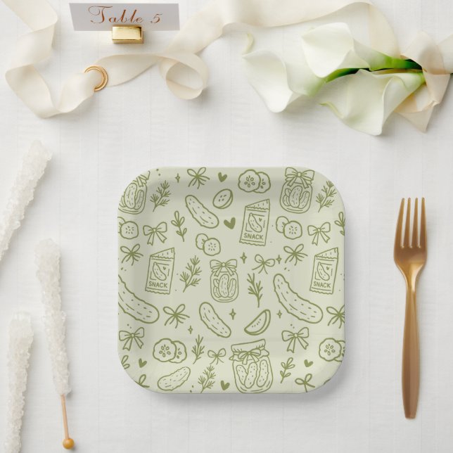 Dill-Gurken-Papierteller Pappteller (Hochzeit)