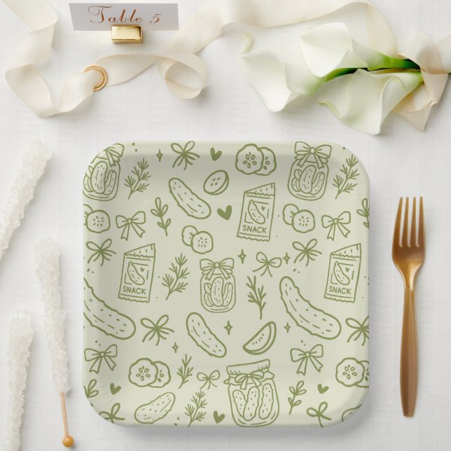 Dill-Gurken-Papierteller Pappteller (Hochzeit)