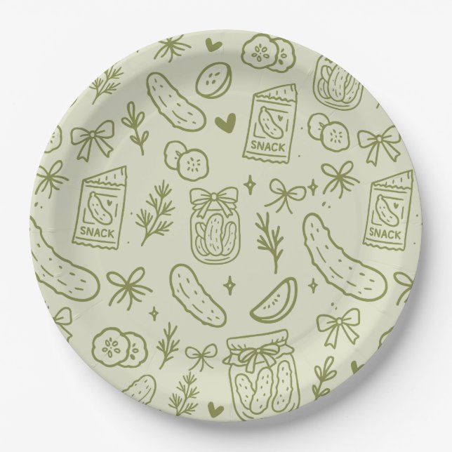 Dill-Gurken-Papierteller Pappteller (Vorderseite)