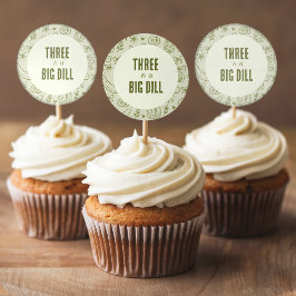 Dill-Gurken-Sticker-Cupcake-Toppers Runder Aufkleber