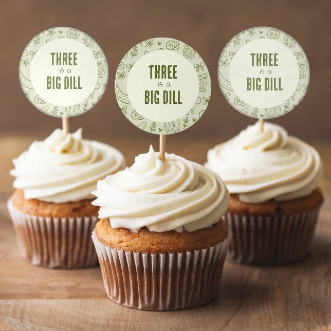 Dill-Gurken-Sticker-Cupcake-Toppers Runder Aufkleber (Von Creator hochgeladen)