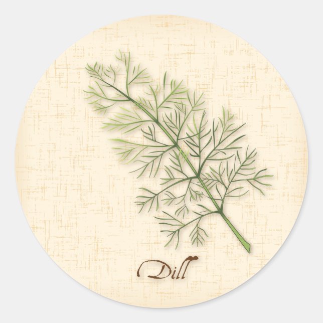 Dill Herb Round Sticker (Vorderseite)