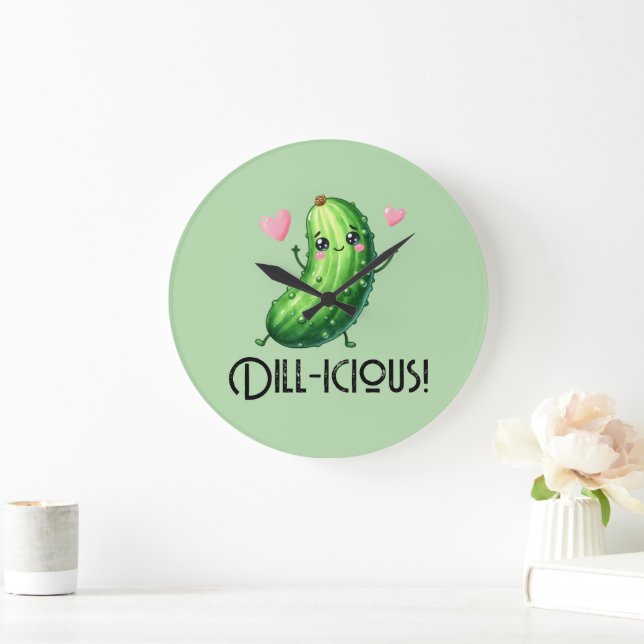 Dill-icious Große Wanduhr (Zuhause)