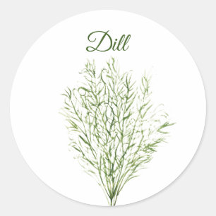 Dill-Kräuter Grünzeug Küchen-Küchen-Grünpflanze  Runder Aufkleber