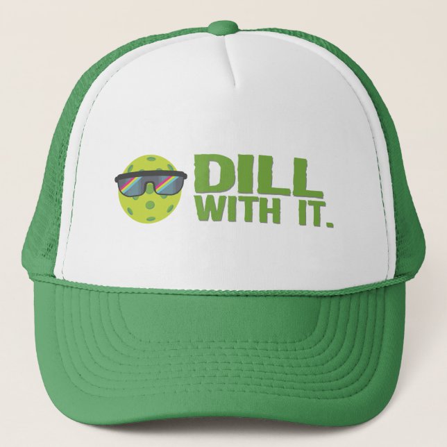 "Dill mit ihm" Pickleball Hut Truckerkappe (Vorderseite)