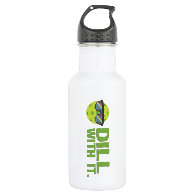 "Dill mit ihm" Pickleball Wasser-Flasche Edelstahlflasche (Vorderseite)