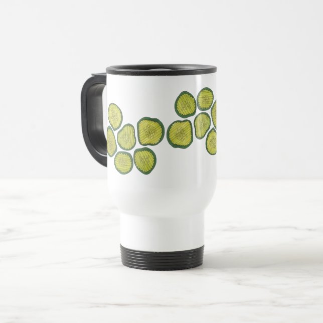 Dill Pickle Chips Crunchy Green Kosher Pickle Food Reisebecher (Vorderseite Links)