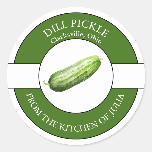 Dill-Pickle-Etikett Runder Aufkleber (Vorderseite)