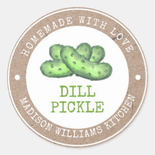 Dill Pickle Homemade mit Liebe auf Imitate Kraft P Runder Aufkleber