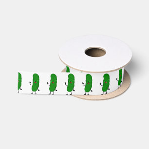 Dill Pickle Person auf Weiß Satinband