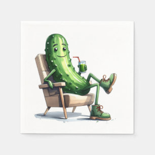 Dill Pickle Relaxen im Stuhl Serviette