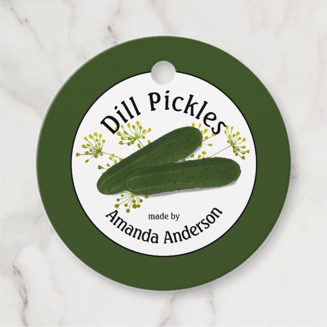 Dill Pickles Favor Tags Geschenkanhänger (Vorderseite)