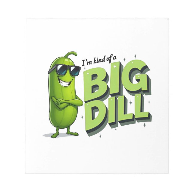 Dill Pickles Lovers Gift - Funny Cartoon Designs Notizblock (Vorderseite)