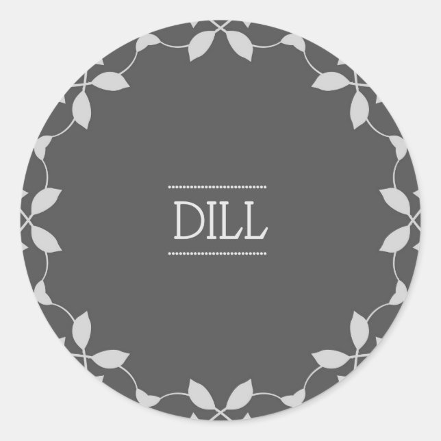 Dill Spice Jar Sticker Labels (Vorderseite)