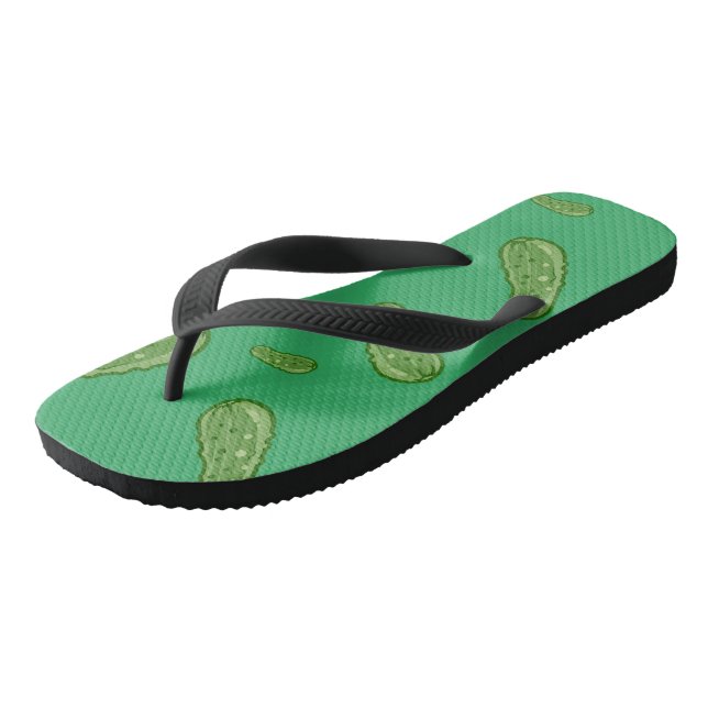 Dill with it Design - Erwachsene Flip Flops, breit Flops (Schrägansicht)