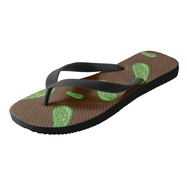 Dill with it Design - Erwachsene Flip Flops, breit Flops (Schrägansicht)