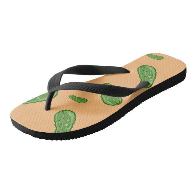 Dill with it Design - Erwachsene Flip Flops, breit Flops (Schrägansicht)