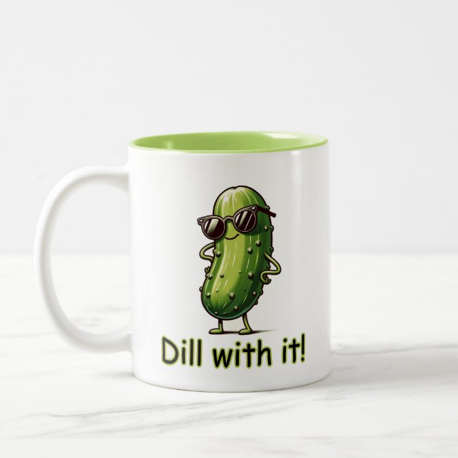 Dill with it! Pickle Zweifarbige Tasse (Links)