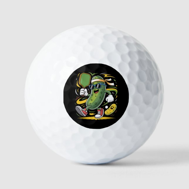 Dillgurke spielt Pickleball Golfball (Vorderseite)
