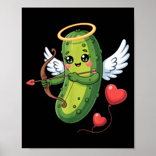 Dillgurke Valentinstag Cupid Liebe Paar Freund Poster