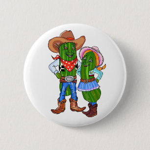 Dillgurken-Cowboy, Salzgurken-Cowgirl, Dillgurken- Button