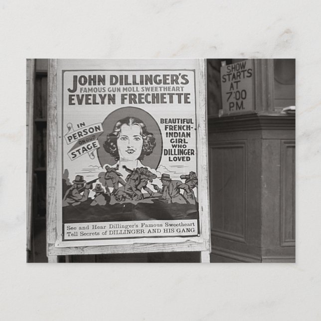 Dillinger's Gun Moll Sweetheart, 1938 Postkarte (Vorderseite)