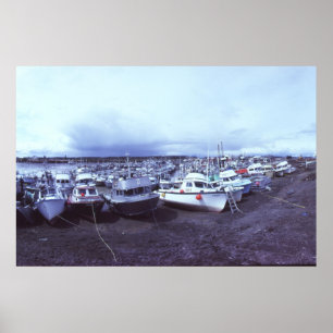 Dillingham Alaska Hafen, 1982 vor dem Ausbaggern Poster
