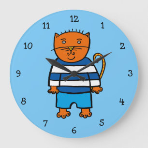 Dillon die Katze Große Wanduhr