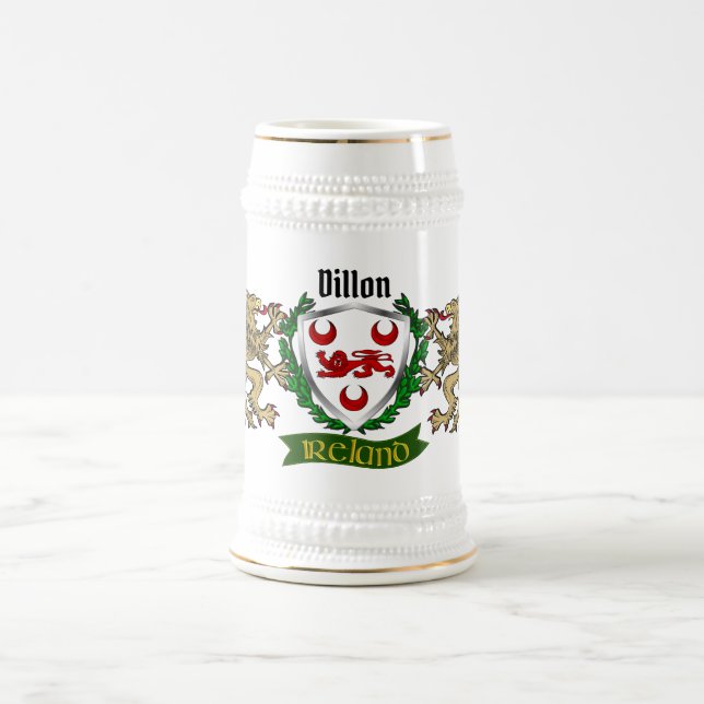 Dillon Irish Shield Personalisiert Beer Stein Bierglas (Mittel)