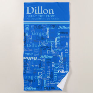 Dillon personalisierter Name bedeutet Blautöne Strandtuch