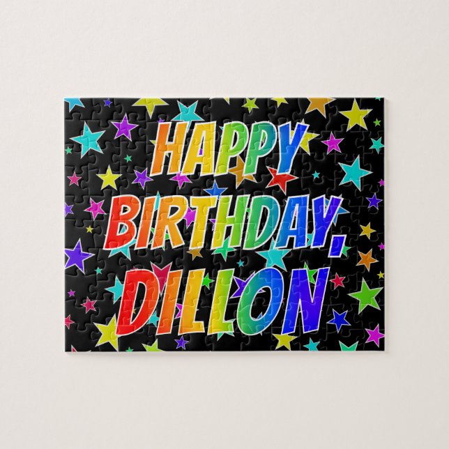 "DILLON" Vorname, Spaß "GLÜCKLICHER GEBURTSTAG" Puzzle (Horizontal)