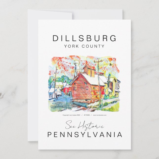 DILLSBURG PENNSYLVANIA REISEPOSTER DANKESKARTE (Vorderseite)