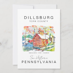 DILLSBURG PENNSYLVANIA REISEPOSTER DANKESKARTE