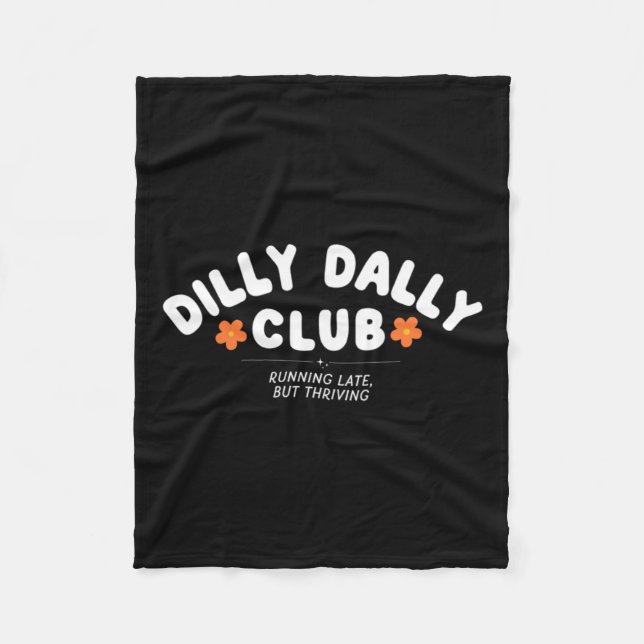 Dilly Dally Club Grafik Fleecedecke (Vorderseite)