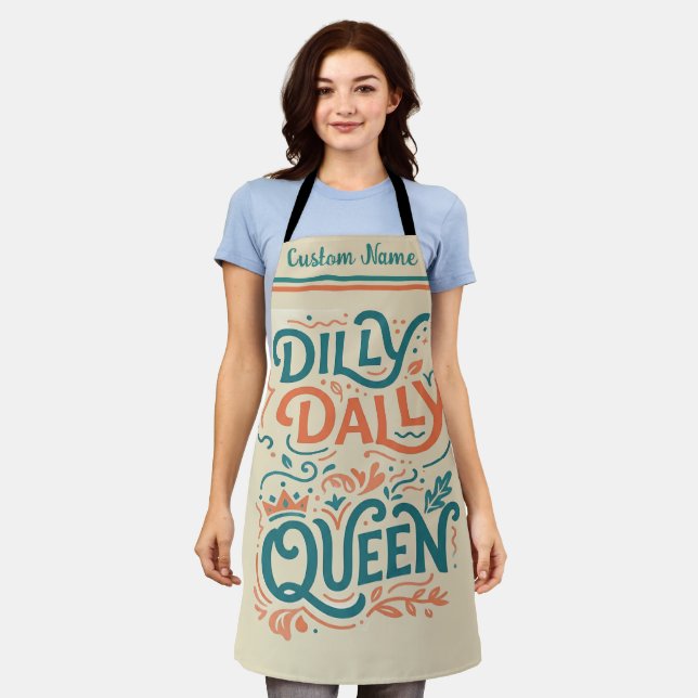 Dilly Dally Queen Schürze | Lustiges Küchengeschen (Getragen)
