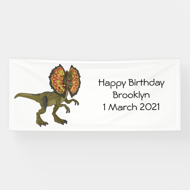 Dilophosaurus-Cartoon Banner (Horizontal)