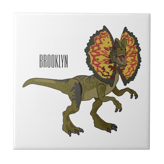 Dilophosaurus-Cartoon Fliese (Vorderseite)