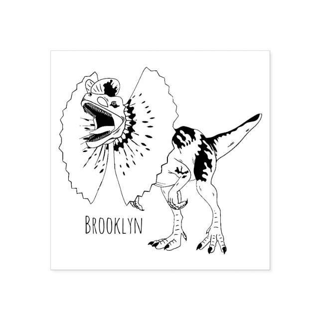 Dilophosaurus-Cartoon Gummistempel (Prägung)