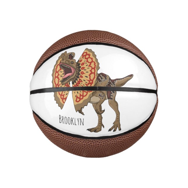 Dilophosaurus cartoon illustration mini basketball (Vorderseite)