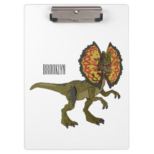 Dilophosaurus-Cartoon Klemmbrett