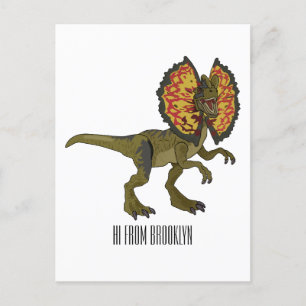 Dilophosaurus-Cartoon Postkarte