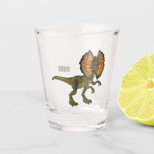 Dilophosaurus-Cartoon Schnapsglas