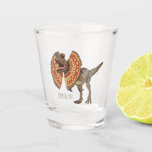 Dilophosaurus-Cartoon Schnapsglas