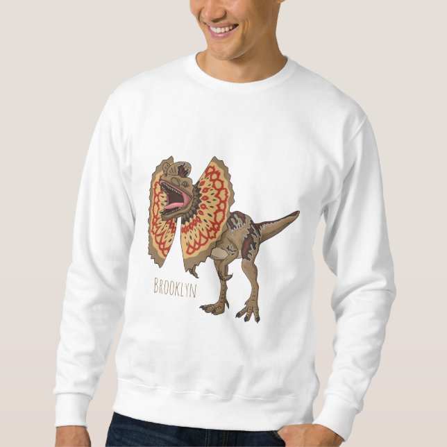 Dilophosaurus-Cartoon Sweatshirt (Vorderseite)