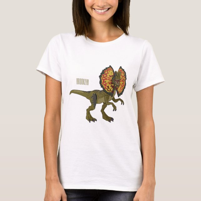 Dilophosaurus-Cartoon T-Shirt (Vorderseite)
